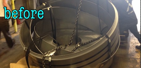 Damaged coil before repair — job 01